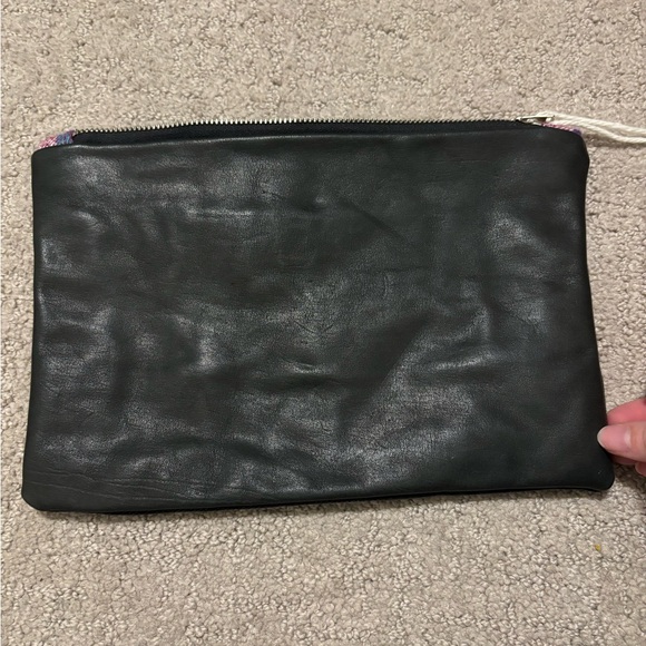 Black Canvas Pouch with Pocket - Picture 3 of 3